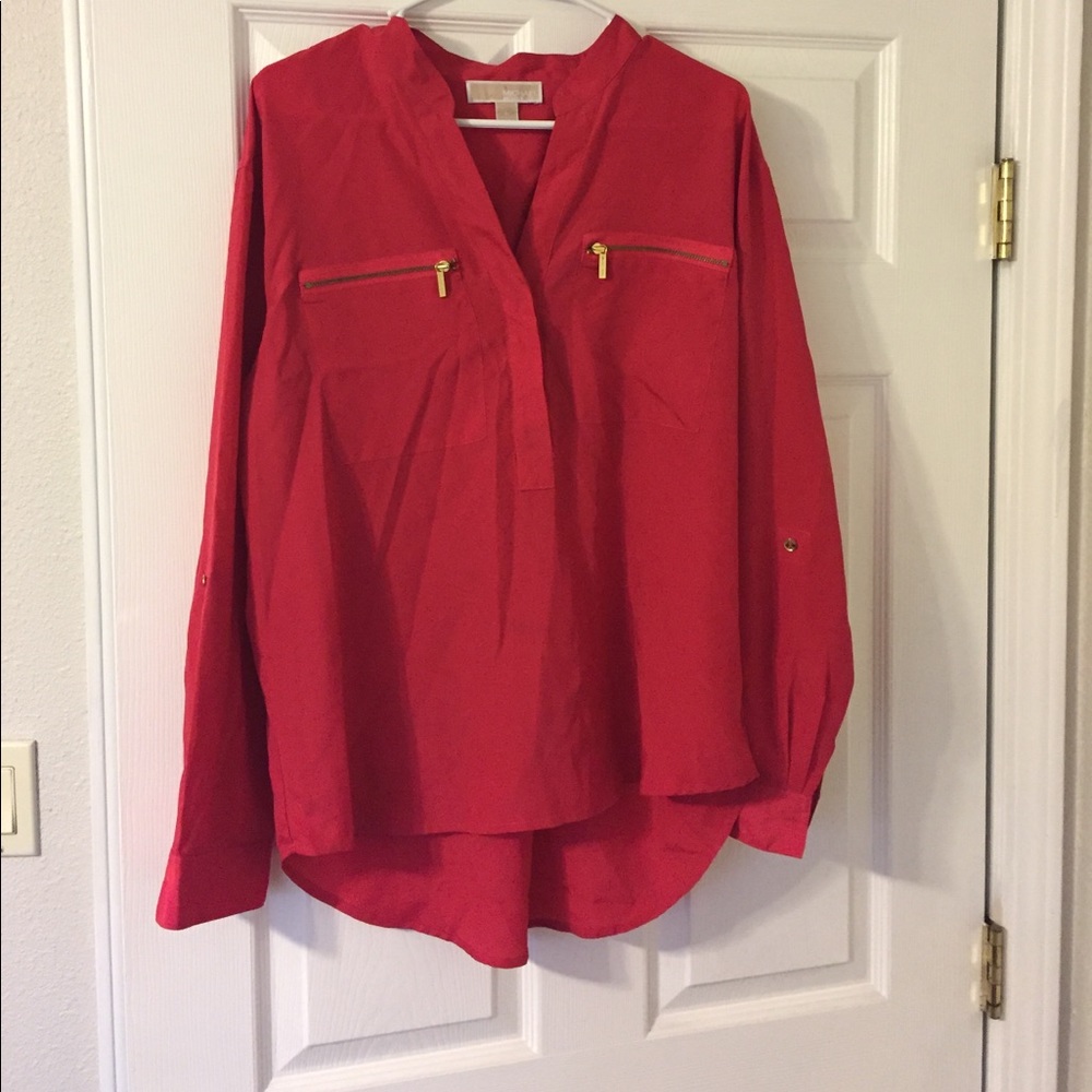 WORN ONCE red long sleeve blouse