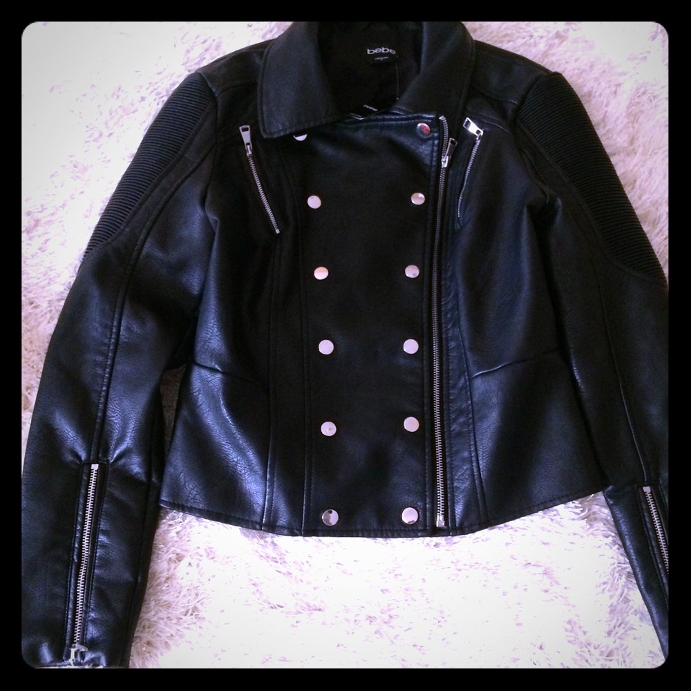 Bebe leather biker Ja levy brand new with tags