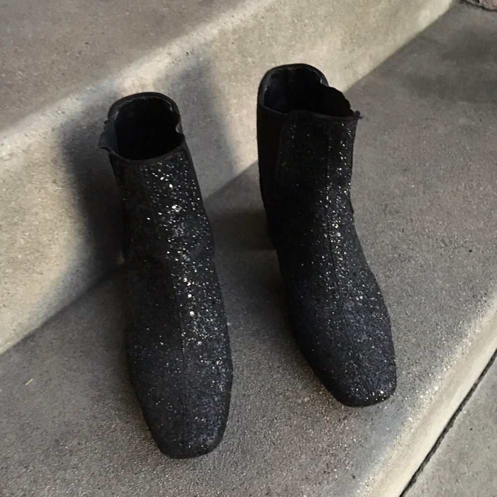 Sparkly Black Zara Ankle Boots
