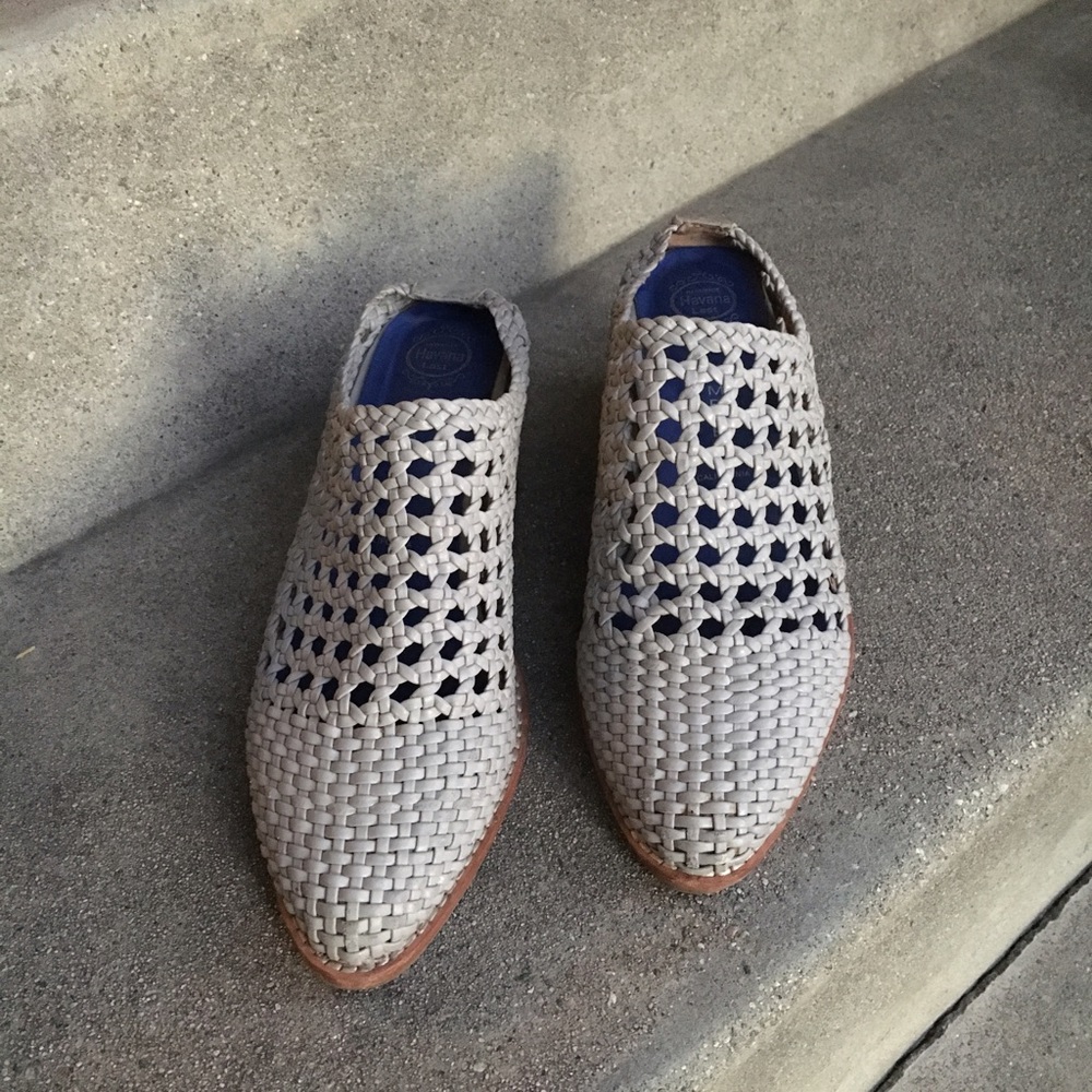 Jeffrey Campbell Grey leather mules