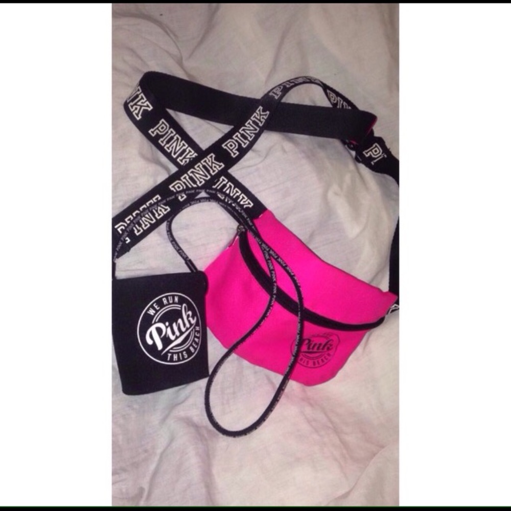 Vs pink fanny pack & drink holder