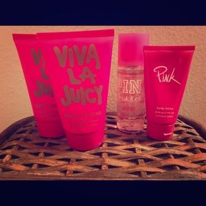 2 Juicy Body Lotions, 1 PINK mist, & 1 PINK Lotion