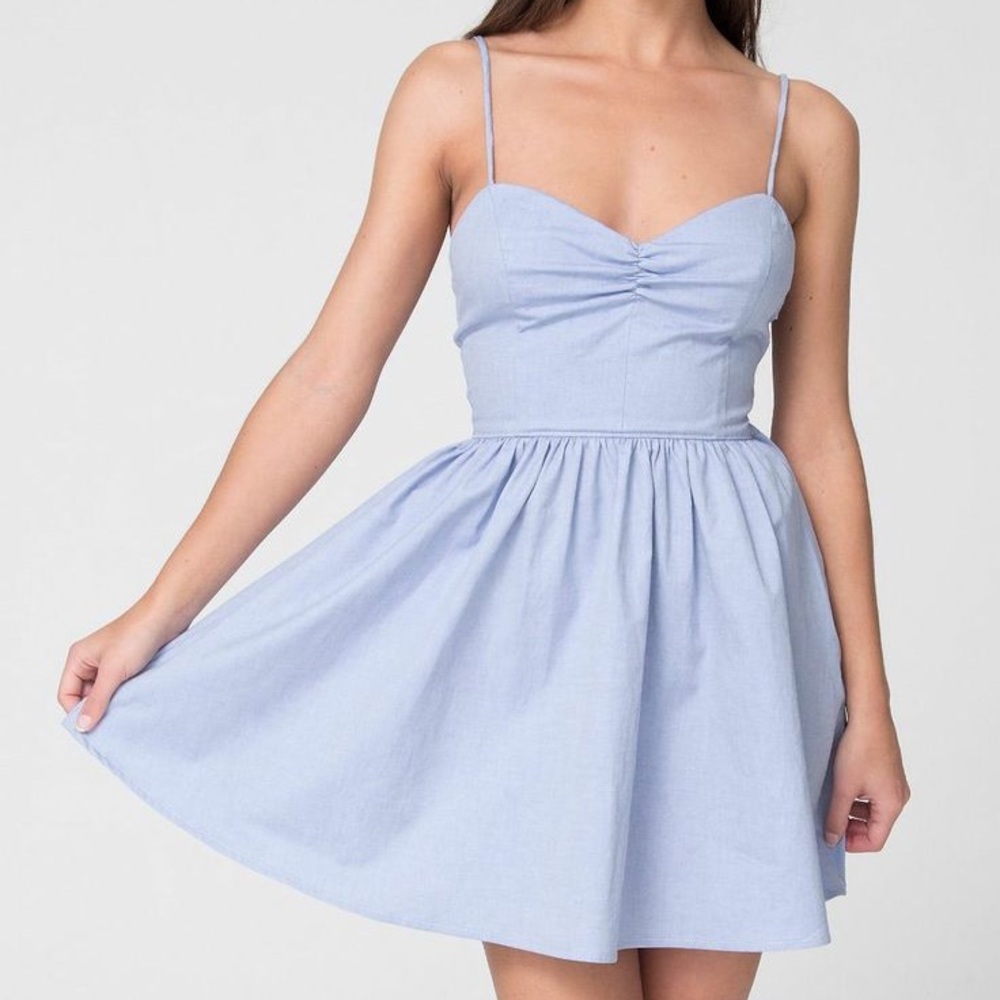 American Apparel Blue Tie Back Dress