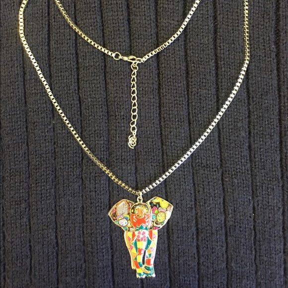Bonsny "Sunrise" Jungle Elephant Necklace - Picture 1 of 3