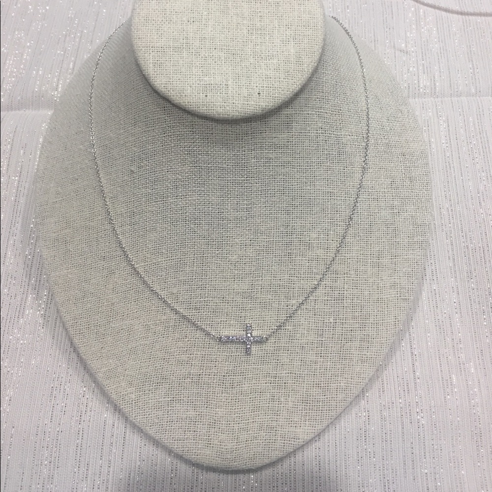 Sterling Silver Swarovski Crystal Cross Necklace
