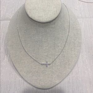 Sterling Silver Swarovski Crystal Cross Necklace