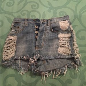 Never worn carmar distressed Jean shorts