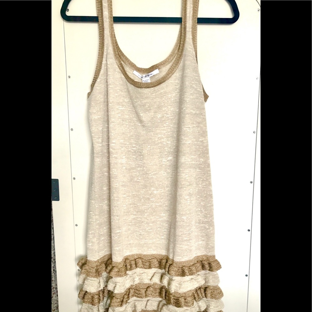 Diane Von Furstenburg Metallic Knit Dress - size L