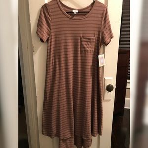 XS Brown Striped LuLaRoe Carly