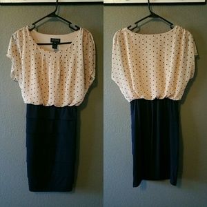 Navy blue polka-dot dress