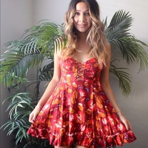 Free People Red Floral Dress