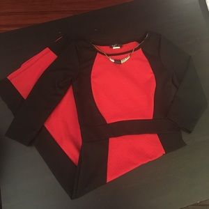 SM Love J fitted dress w/ necklace embellishment