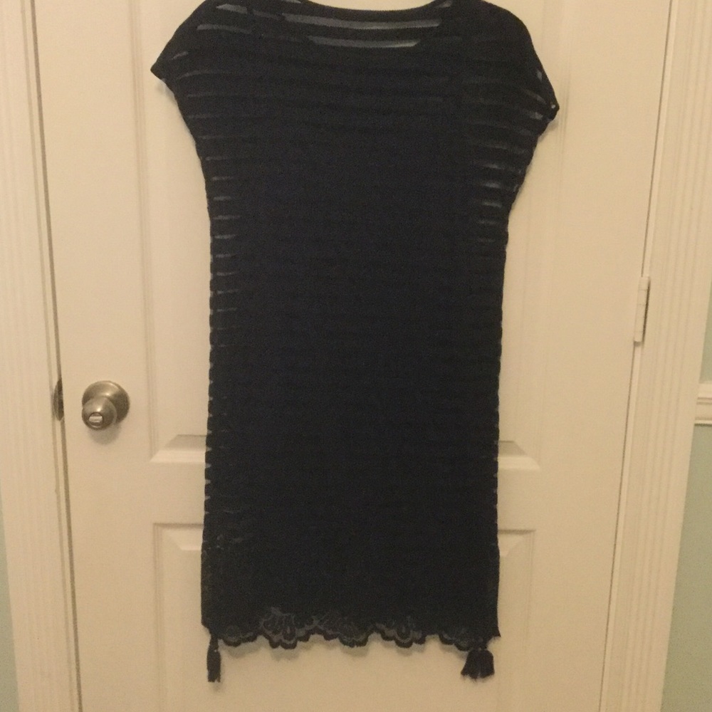 Navy blue sheer stripped Lily Pulitzer dress
