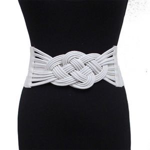 White Faux Leather Waist Band Belt
