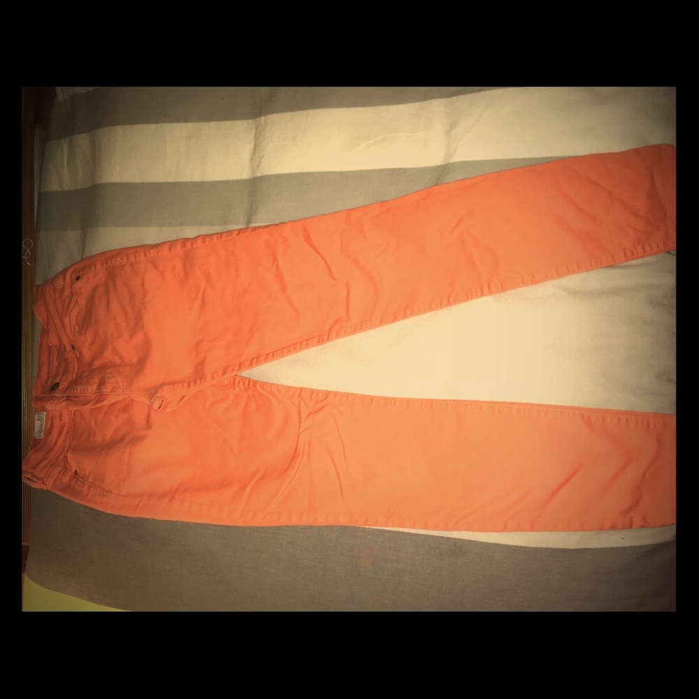 Orange skinny jeans
