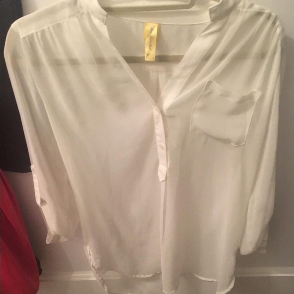 NEW Sheer White Long Sleeve Shirt