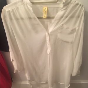 NEW Sheer White Long Sleeve Shirt