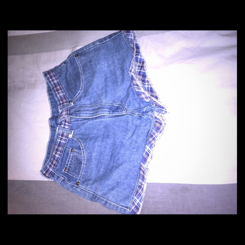 High waisted jean shorts