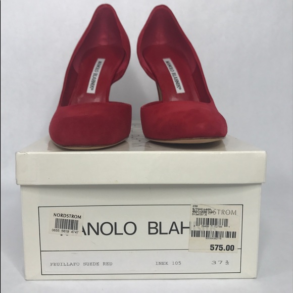 Manolo Blahnik red suede pumps - Picture 3 of 8