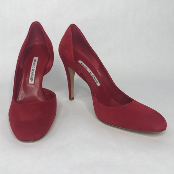 Manolo Blahnik red suede pumps - Picture 2 of 8