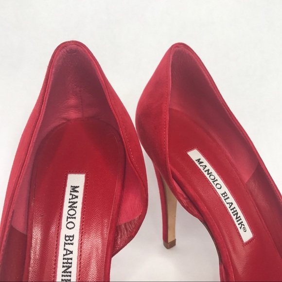 Manolo Blahnik red suede pumps - Picture 6 of 8