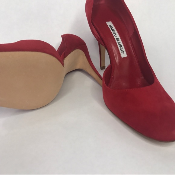 Manolo Blahnik red suede pumps - Picture 8 of 8