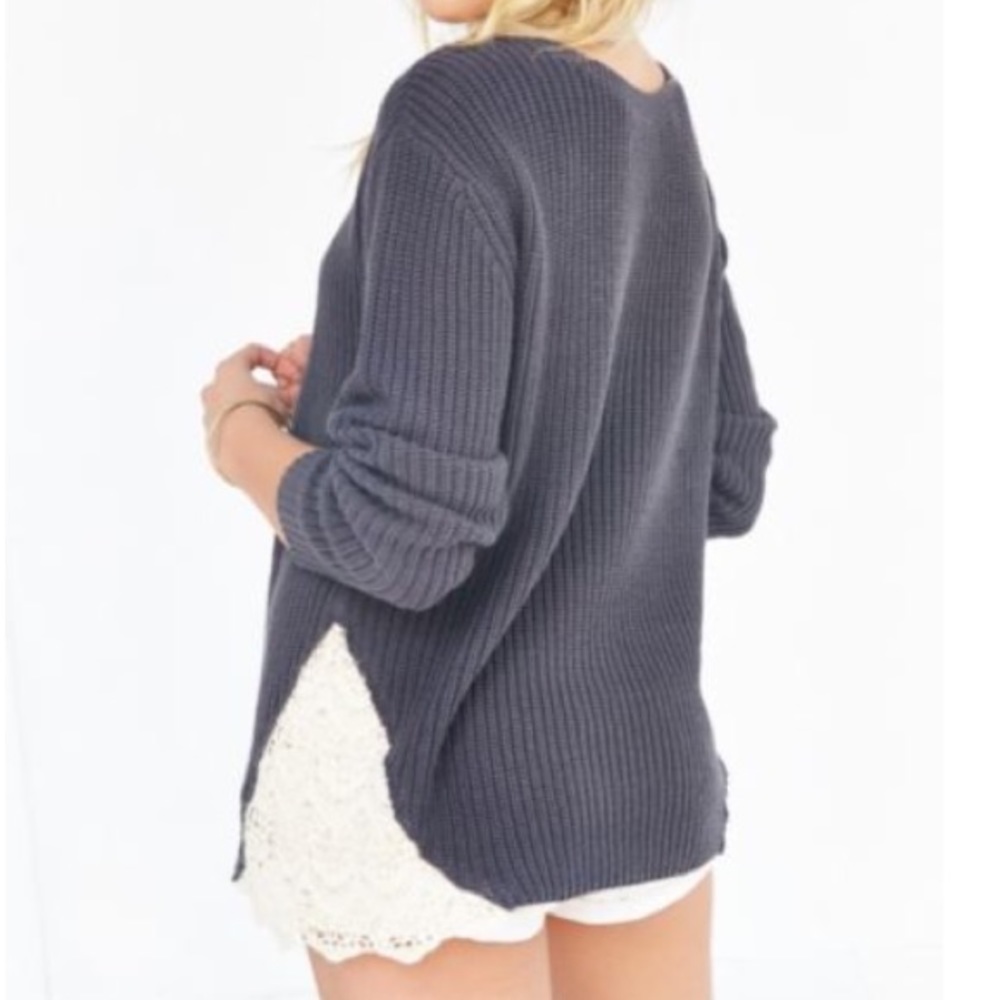 NEW UO Comfy Lace Inlay Sweater