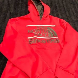 Red North Face Hoodie Sweatshirt