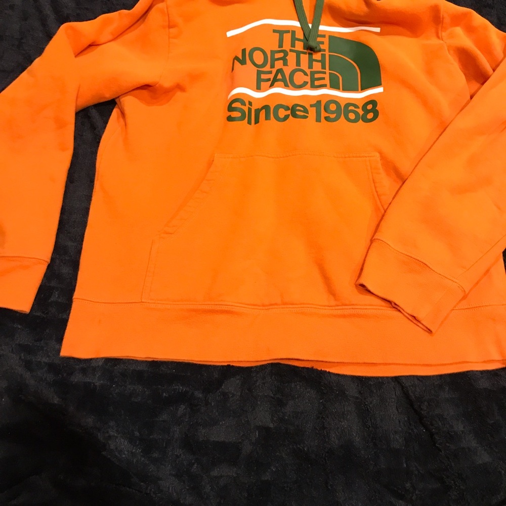 Orange North Face Hoodie Sweatshirt