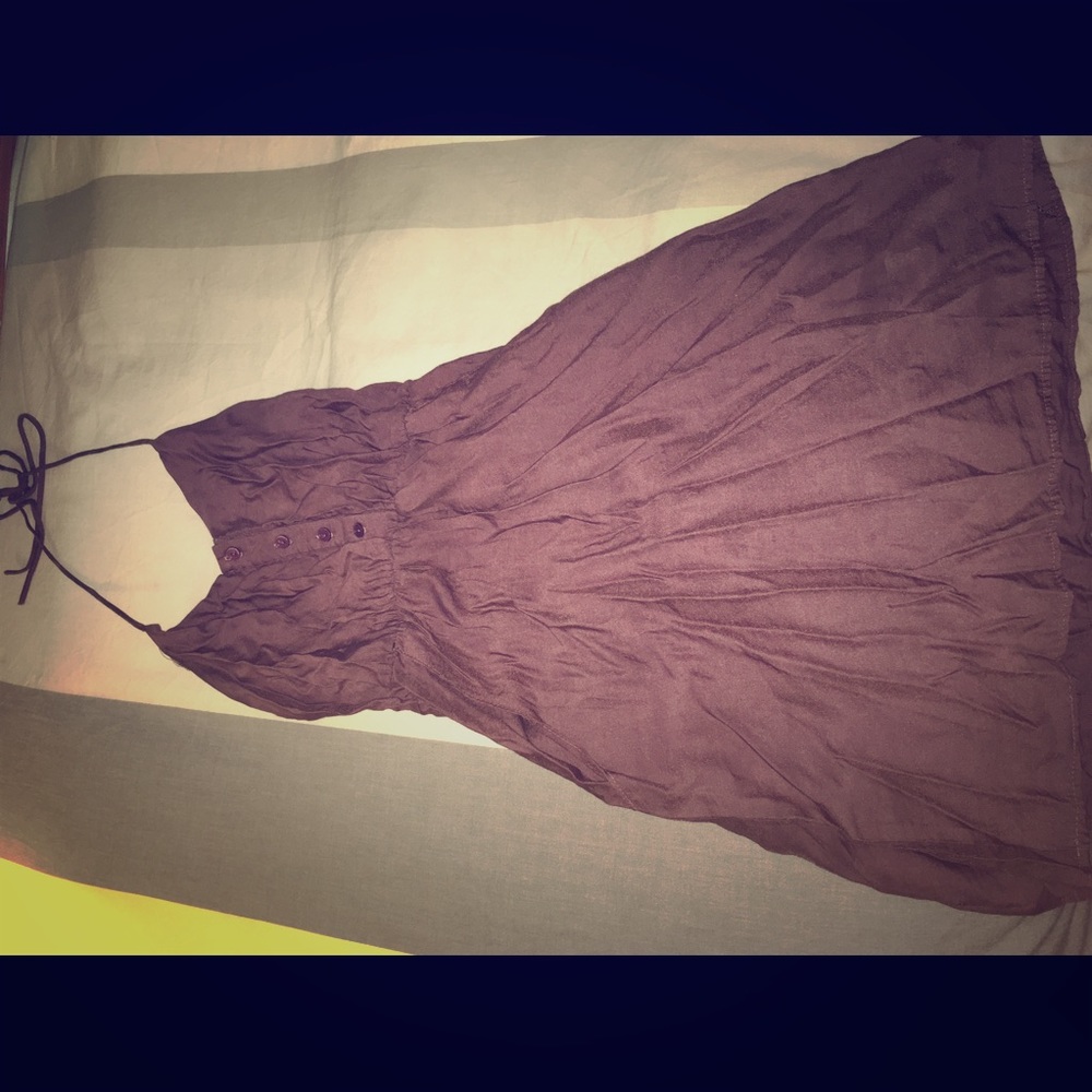 Purple half back dress