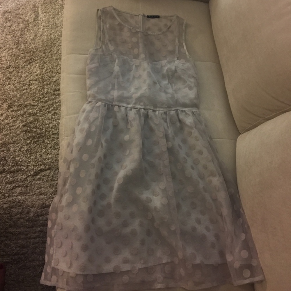 SISLEY grey polka dot dress