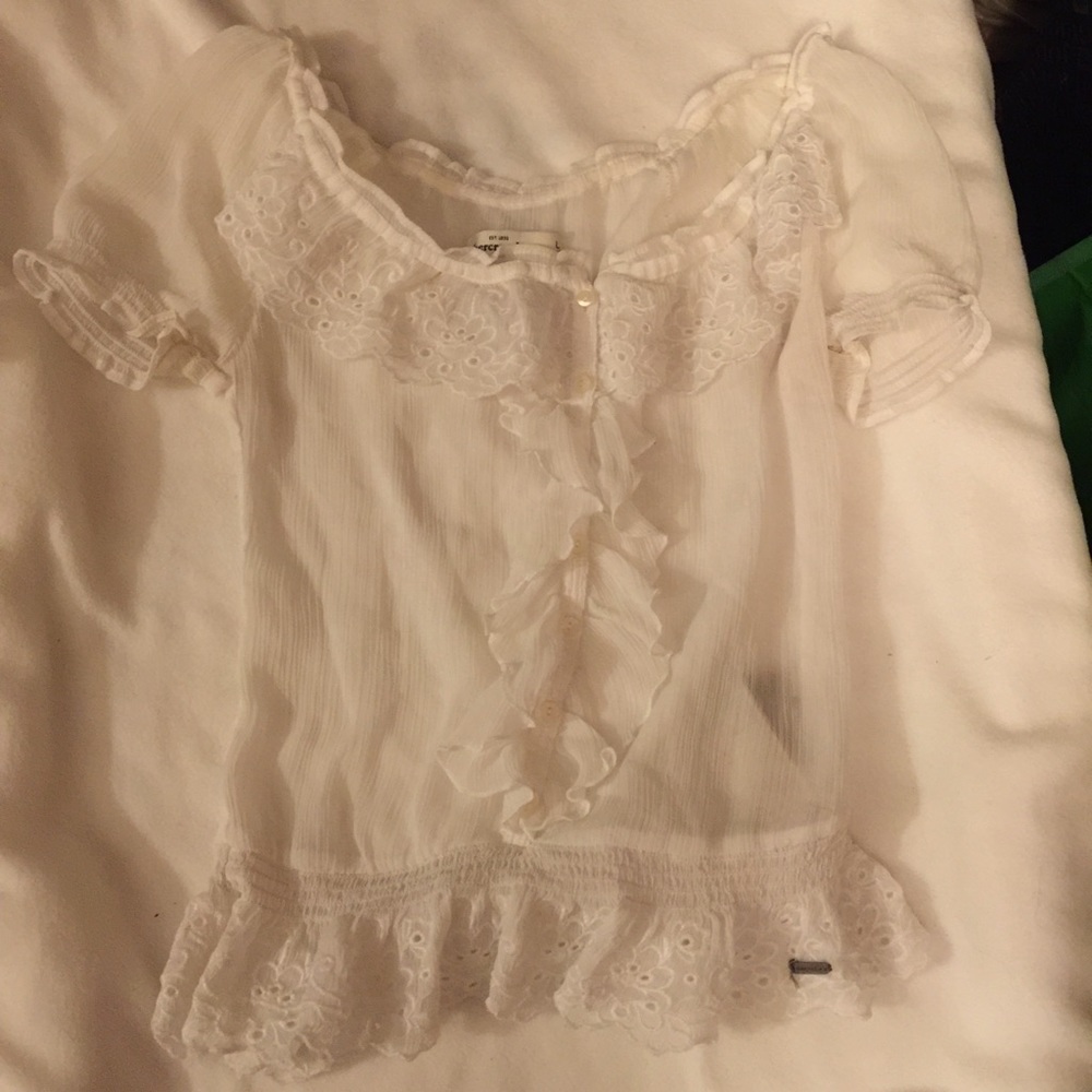 Girls like new Abercrombie Kids sheer blouse. L