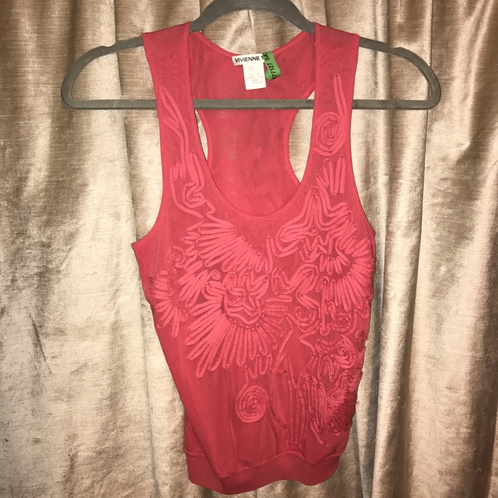 Vivienne Tam Coral Racerback Top Size 0