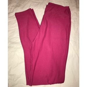 OS Bright Pink LuLaRoe Leggings