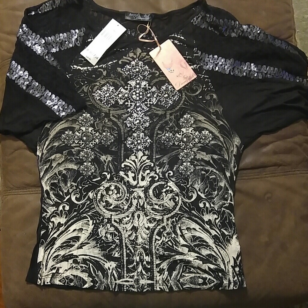 Angels & Diamonds raglan sleeve oversized top