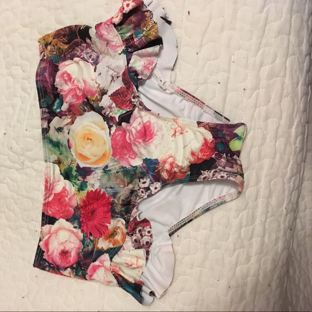 High waisted floral swimsuit bottom