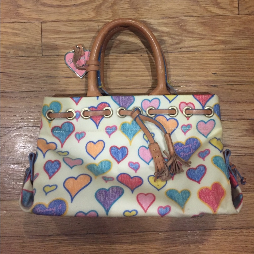Dooney and Bourke heart tiny tassel tote purse