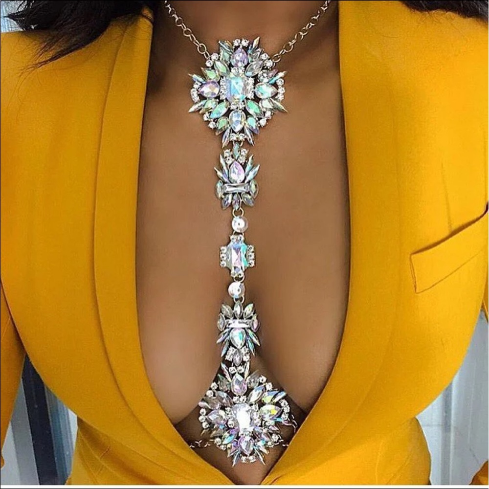 Gorgeous STATEMENT NECKLACE BODY JEWELRY CRYSTALS