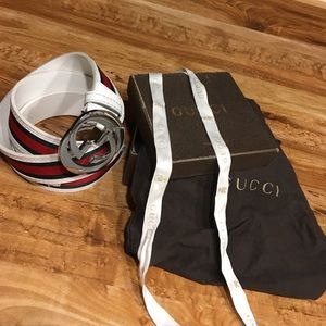 White Gucci Belt