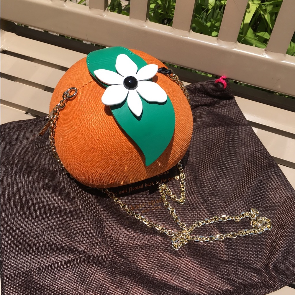 Kate Spade spice things up straw orange crossbody - Picture 2 of 8