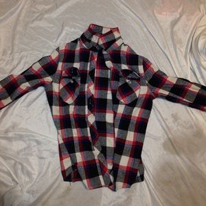 Red black and blue flannel