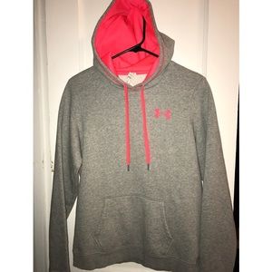 Grey & Hot Pink Medium Under Armour hoodie