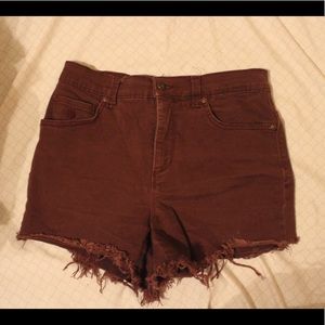 High waisted brown shorts