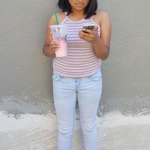 PINK, BLUE, AND WHITE TANK TOP