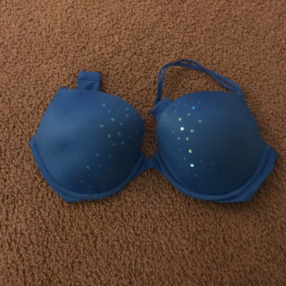 Bright blue Victoria's Secret bra