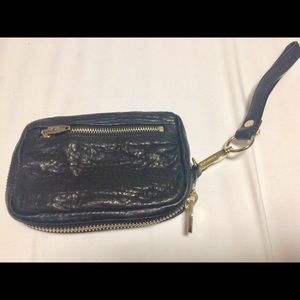Black leather Alexander Wang wallet clutch.