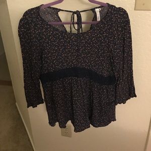 Navy print peplum top Navy print peplum top