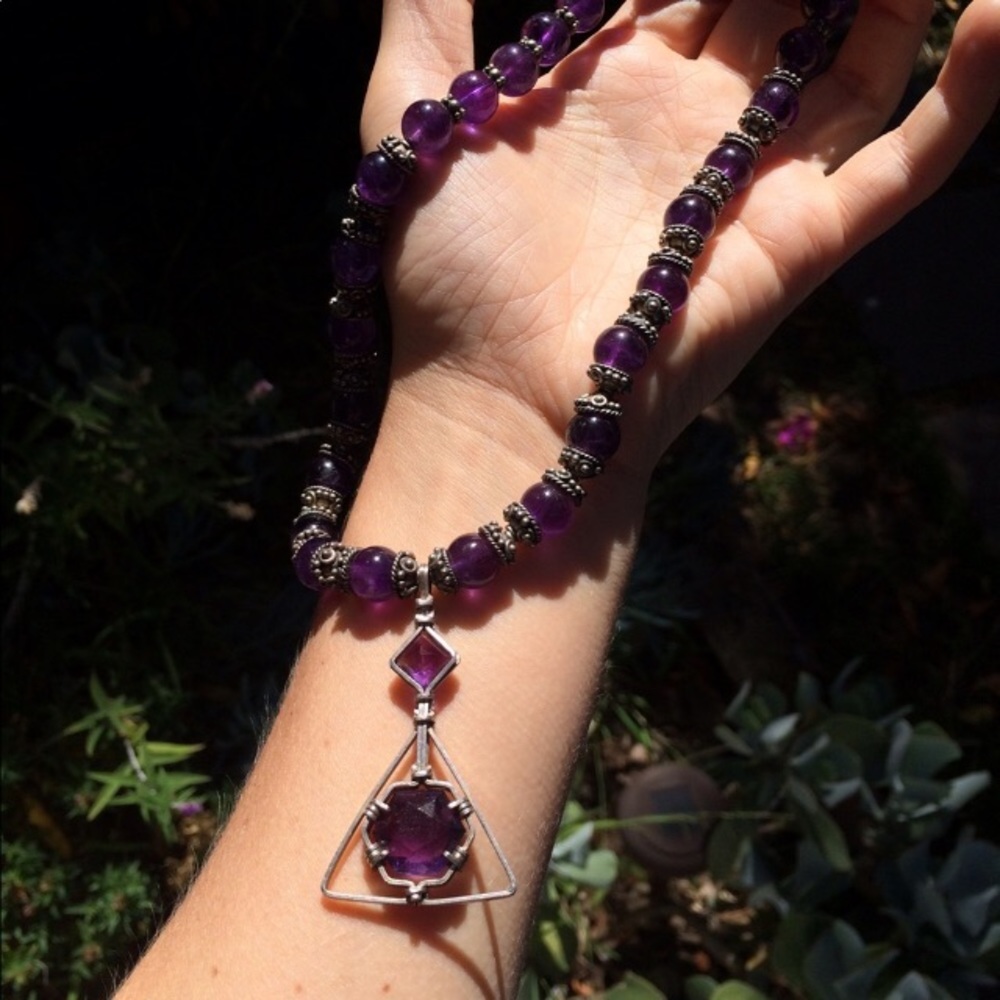 Amethyst Crystal Pendent Necklace