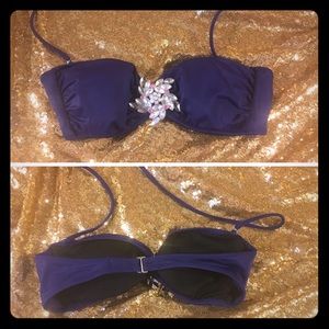 Victoria's Secret Navy Blue Bandeau Bikini Top M