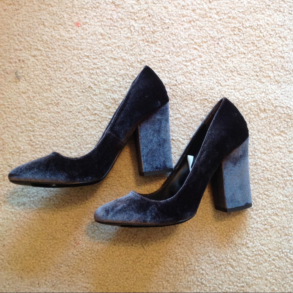 Mossimo Grey Velvet Heels